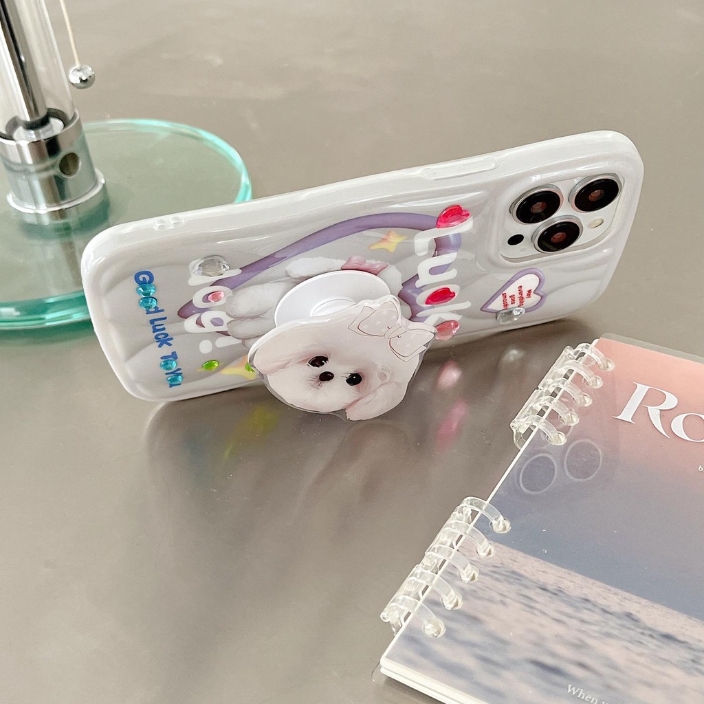Ốp Điện Thoại TPU Dẻo Trong Suốt Họa Tiết Hoạt Hình Chú Chó Dễ Thương Chống Bụi Bẩn Cho iPhone 14 13Pro Max 12 11