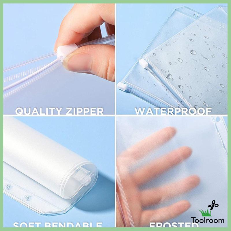 Bộ 18 Túi Đựng Tài Liệu 6 A6 Có Khóa Kéo Chống Thấm Nước Tiện Dụng