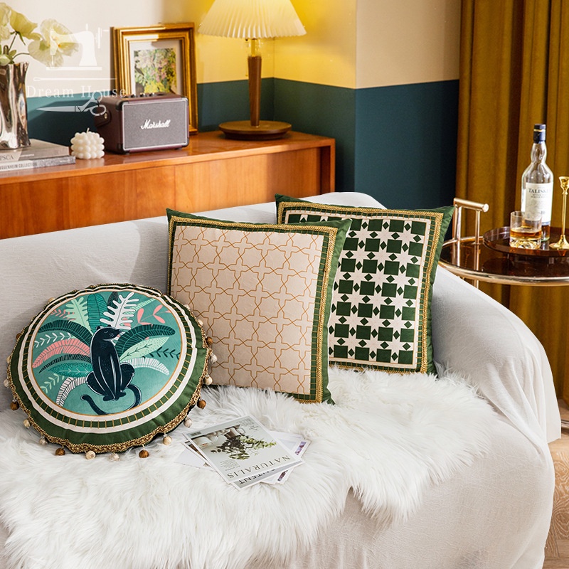 Vỏ Gối Tựa Lưng Phong Cách Âu Mỹ Cổ Điển Sang Trọng Cho Ghế Sofa