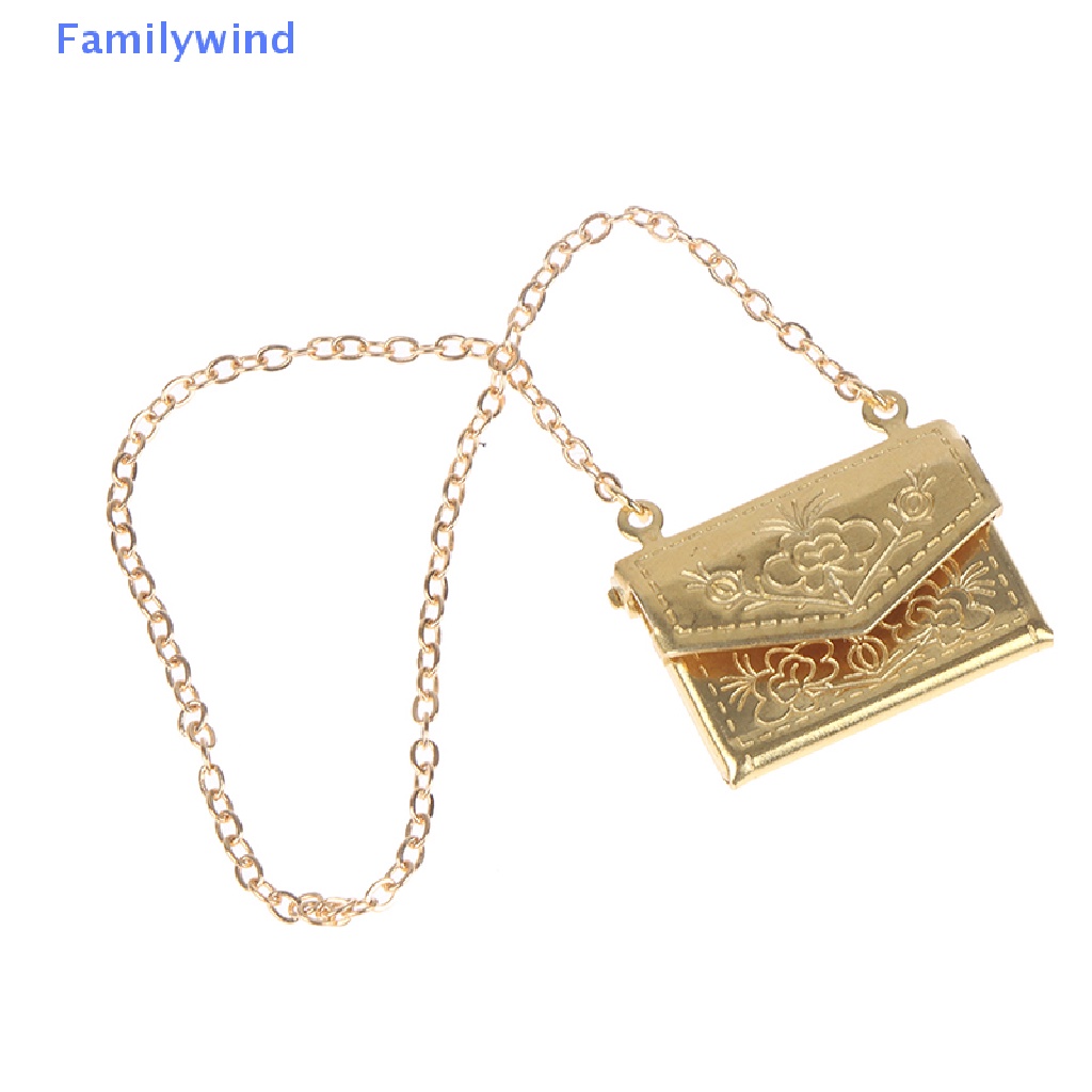 Túi Xách Dây Xích Đeo Vai Bằng Kim Loại Trang Trí Nhà Búp Bê 1: 12