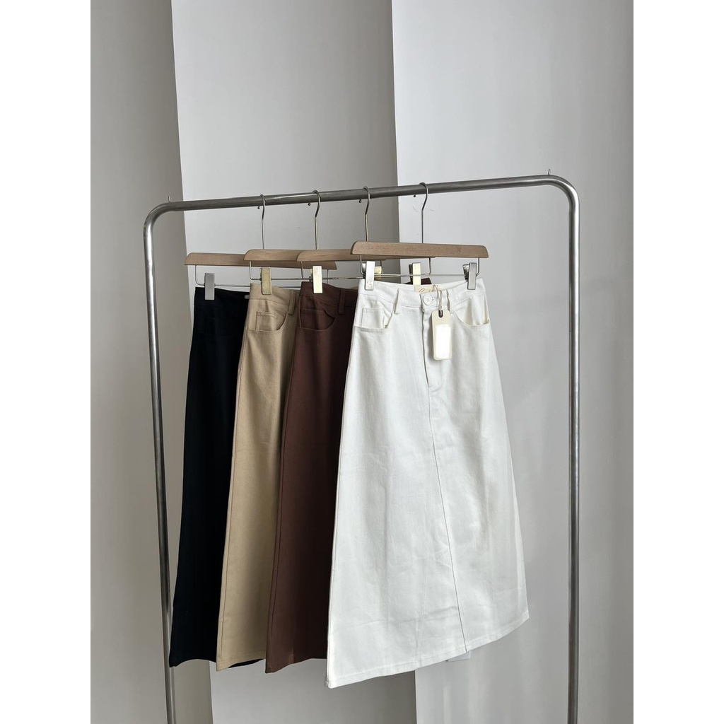 Chân váy kaki dài