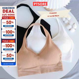 Áo Bra Thun Tăm Hở Lưng Cổ Yếm Có Đệm Ngực PT Store FLA76