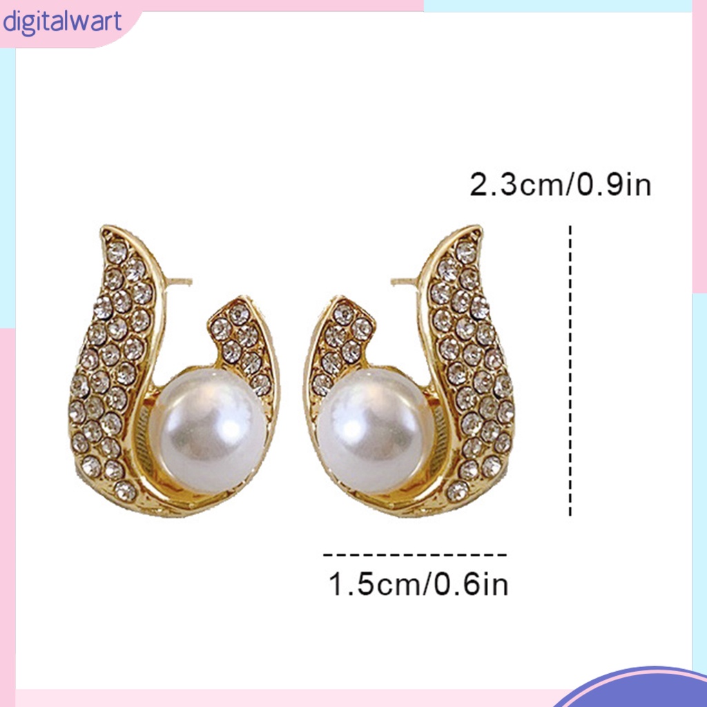 1 Đôi Bông Tai Hình Giọt Nước Đính Ngọc Trai Giả Sang Trọng Bắt Mắt