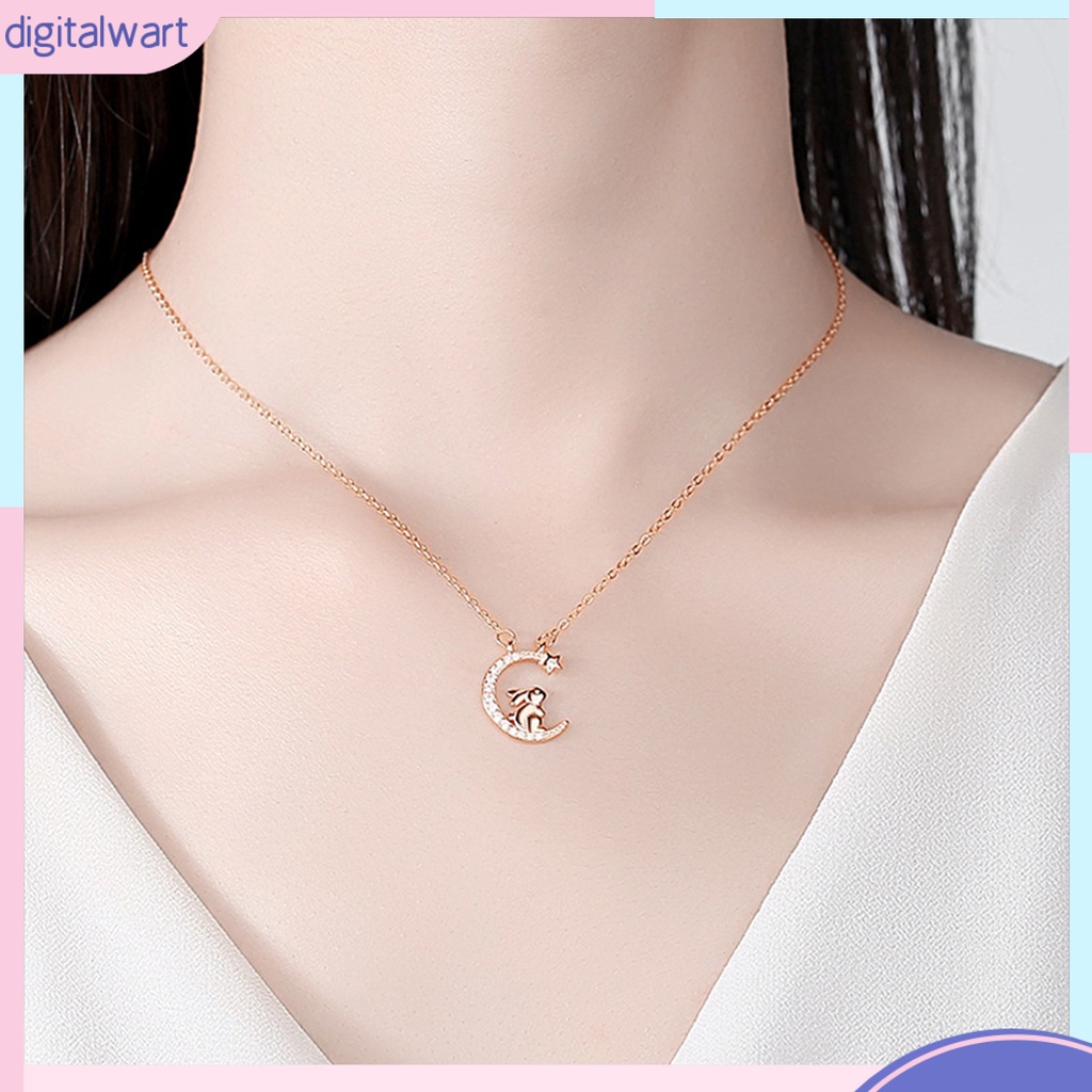 Vòng cổ Mặt Hình Thỏ / Ngôi Sao / Mặt Trăng Đính Đá Không Gây Dị Ứng Thời Trang Cho Nữ
