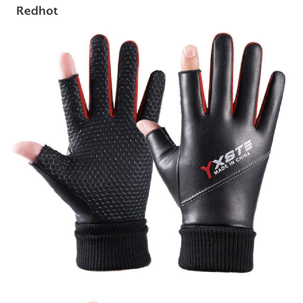 &lt; Redhot &gt; Găng Tay Nhung Hai Ngón Chống Trượt Giữ Ấm Mùa Thu Đông Chống Thấm Nước Thể Thao Đi Câu Cá Leo Núi Cảm Ứng