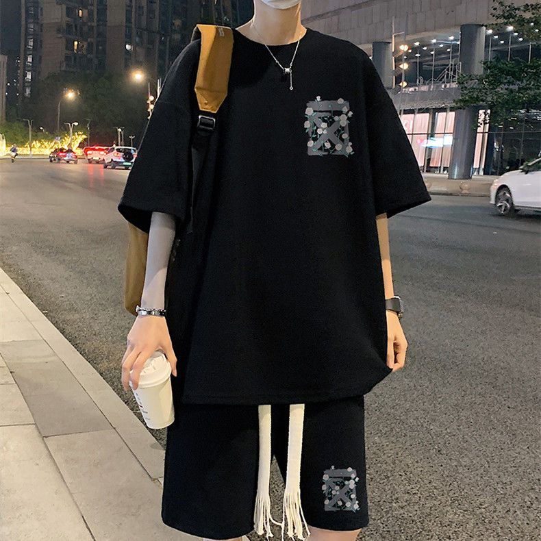 Set Đồ Thể Thao Ngắn Tay Phong Cách Hip Hop Nhật Bản Thời Trang 24H Cho Nam