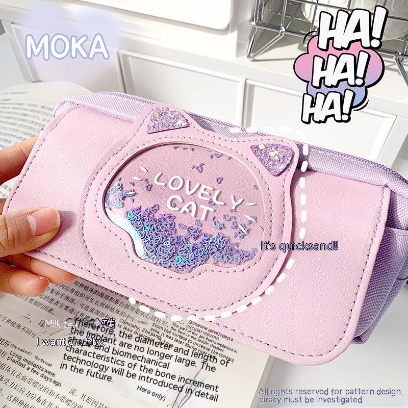 Hộp Đựng Bút Đa Năng Sức Chứa Lớn Họa Tiết Lấp Lánh Dễ Thương Cho Học Sinh Tiểu Học Ốp