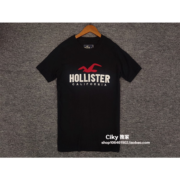 Áo Thun cotton Ngắn Tay Cổ Thuyền Hollister AF Hoco seagull Cá Tính Cho Nam