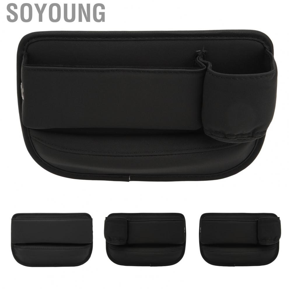 Soyoung Console Side Storage Box  PU Leather Car Seat Gap Organizer for Vehicle