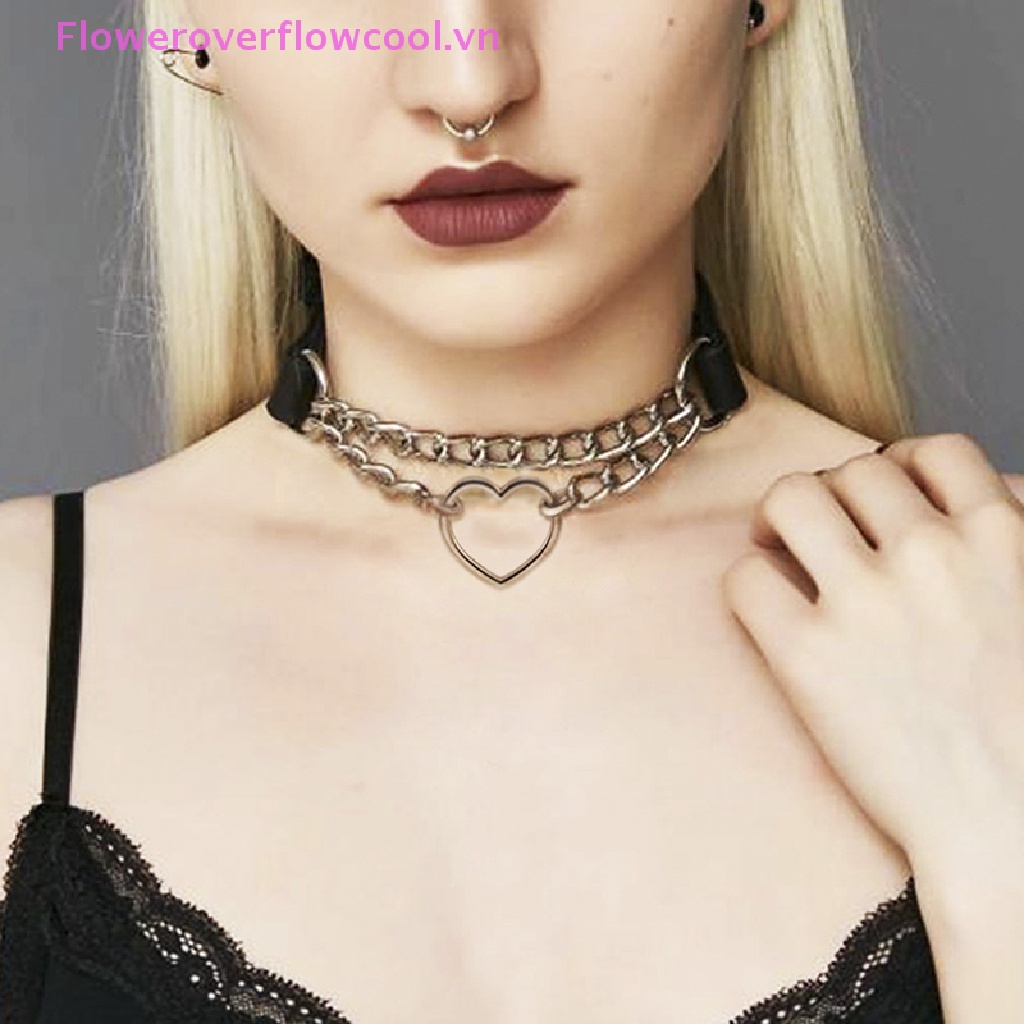 Vòng Cổ Choker Da Mặt Trái Tim Hot!