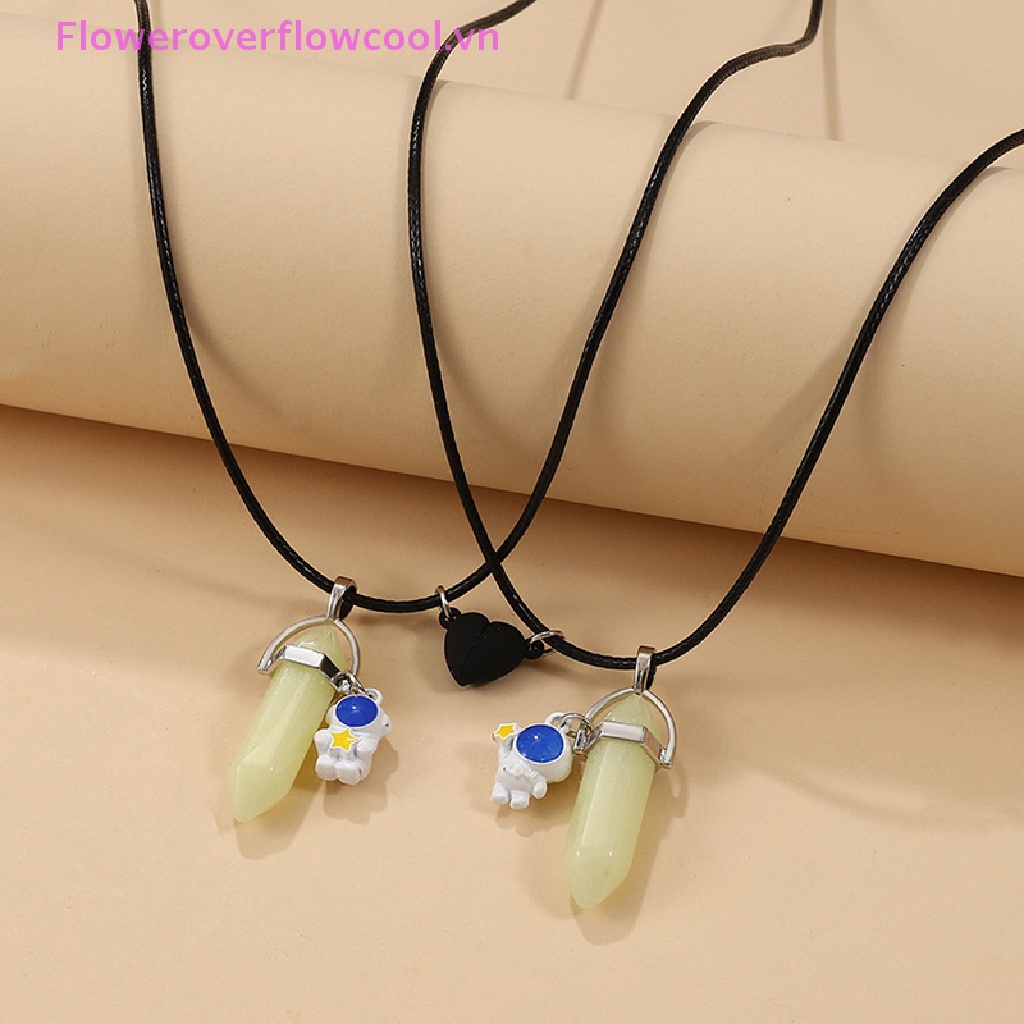 Vòng cổ Da Mặt Phi Hành Gia Nam Châm Phát Sáng Thời Trang Unisex