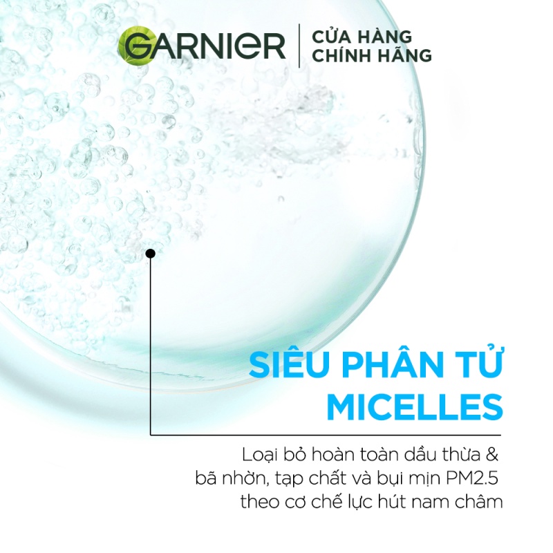 [Quà tặng không bán] Bộ đôi dưỡng chất và nước tẩy trang làm sạch sâu, giảm mụn Garnier