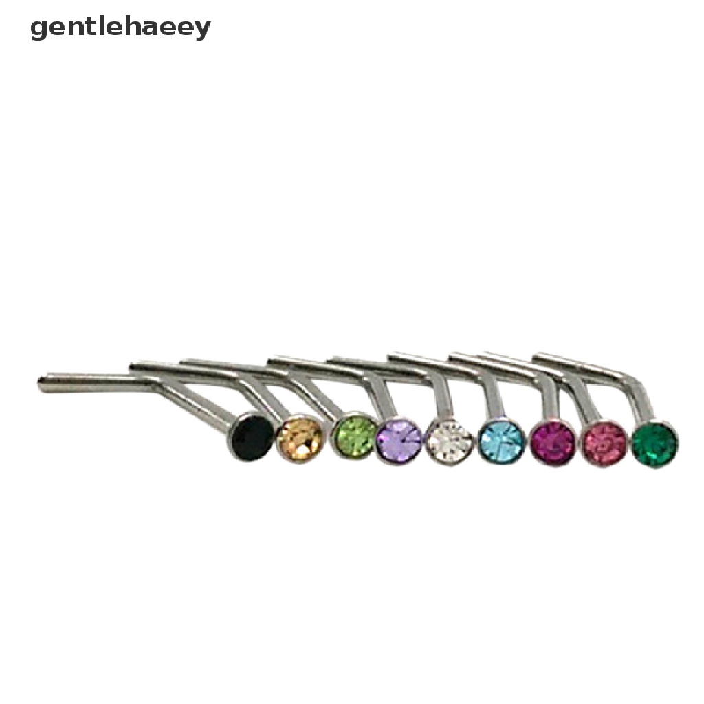 Set 10 Khuyên Mũi Bằng Thép Không Gỉ Đính Đá Thời Trang