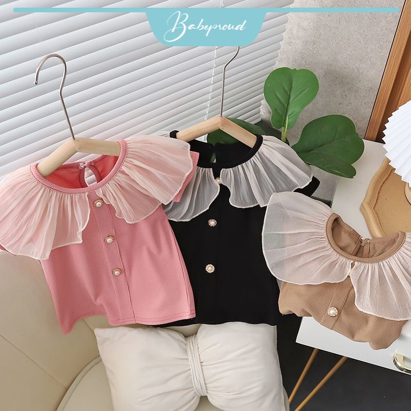 Áo kiểu BABEPROUD tay ngắn thiết kế mới thời trang mùa hè đáng yêu dành cho bé 0-5 tuổi