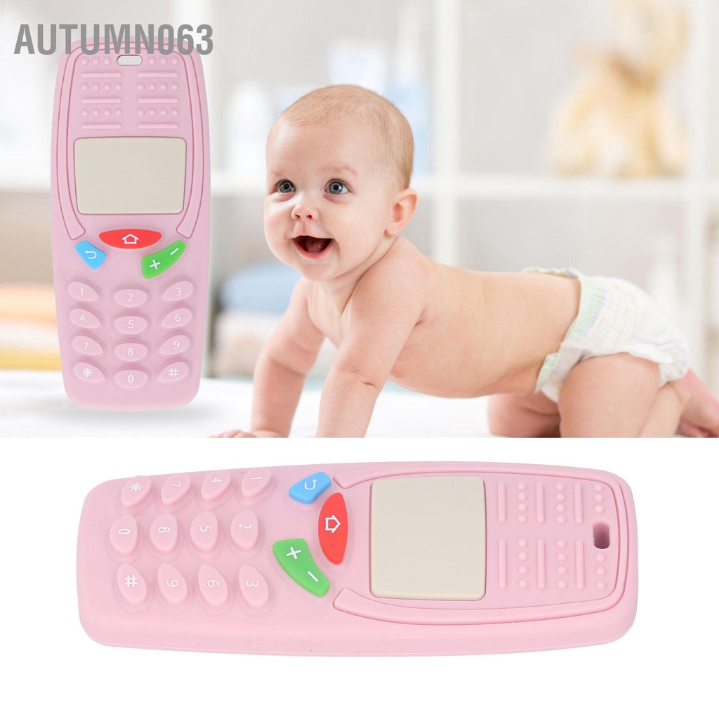 Autumn063 Điện Thoại Di Động Hình Mọc Răng Đồ Chơi An Toàn Cho Bé Ngộ Nghĩnh Dễ Thương Silicone Mềm Nhai Trẻ Sơ Sinh