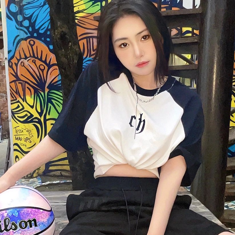 Áo Thun Cotton Tay Ngắn Dáng Rộng In Họa Tiết Độc Đáo Phong Cách Hàn Quốc Thời Trang Cho Nữ