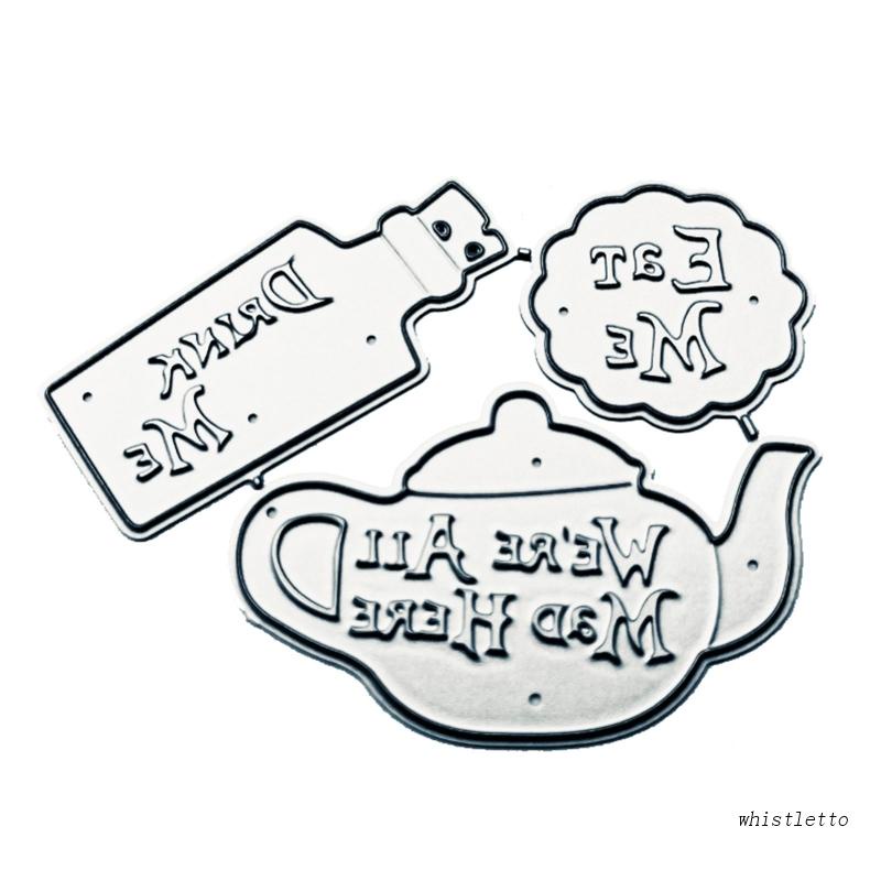 Khuôn Cắt Giấy Kim Loại Hình Ấm Trà / Bánh Quy / Bình Nước