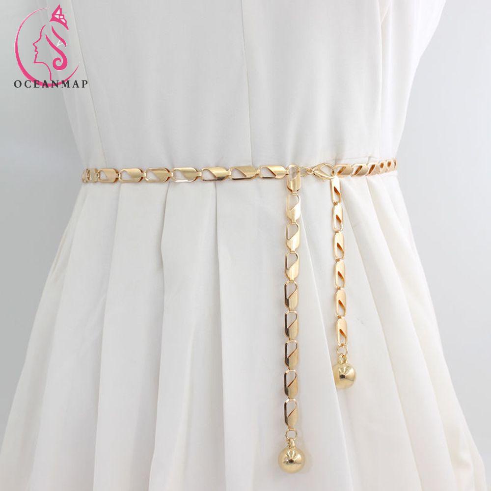 Dây Thắt Lưng Mỏng Phối Tua Rua Kiểu Vintage Thanh Lịch Cho Nữ