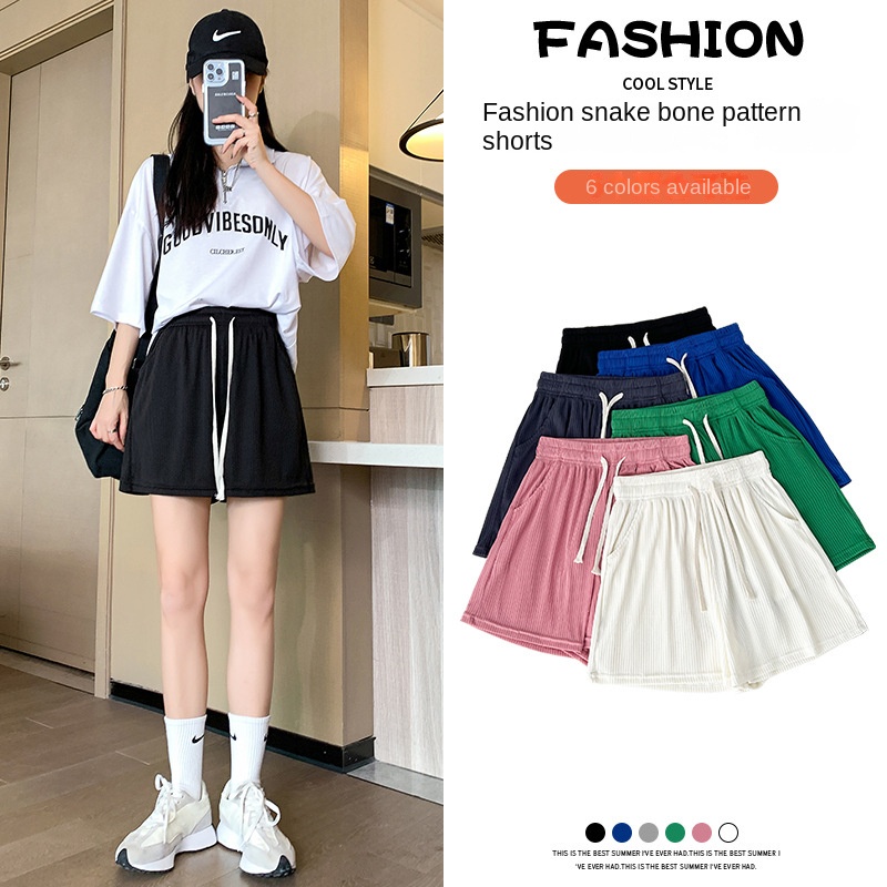 Quần Short Thể Thao Lưng Cao Dáng Chữ A Vải Lụa Lạnh Mỏng Thời Trang Đi Biển Trẻ Trung