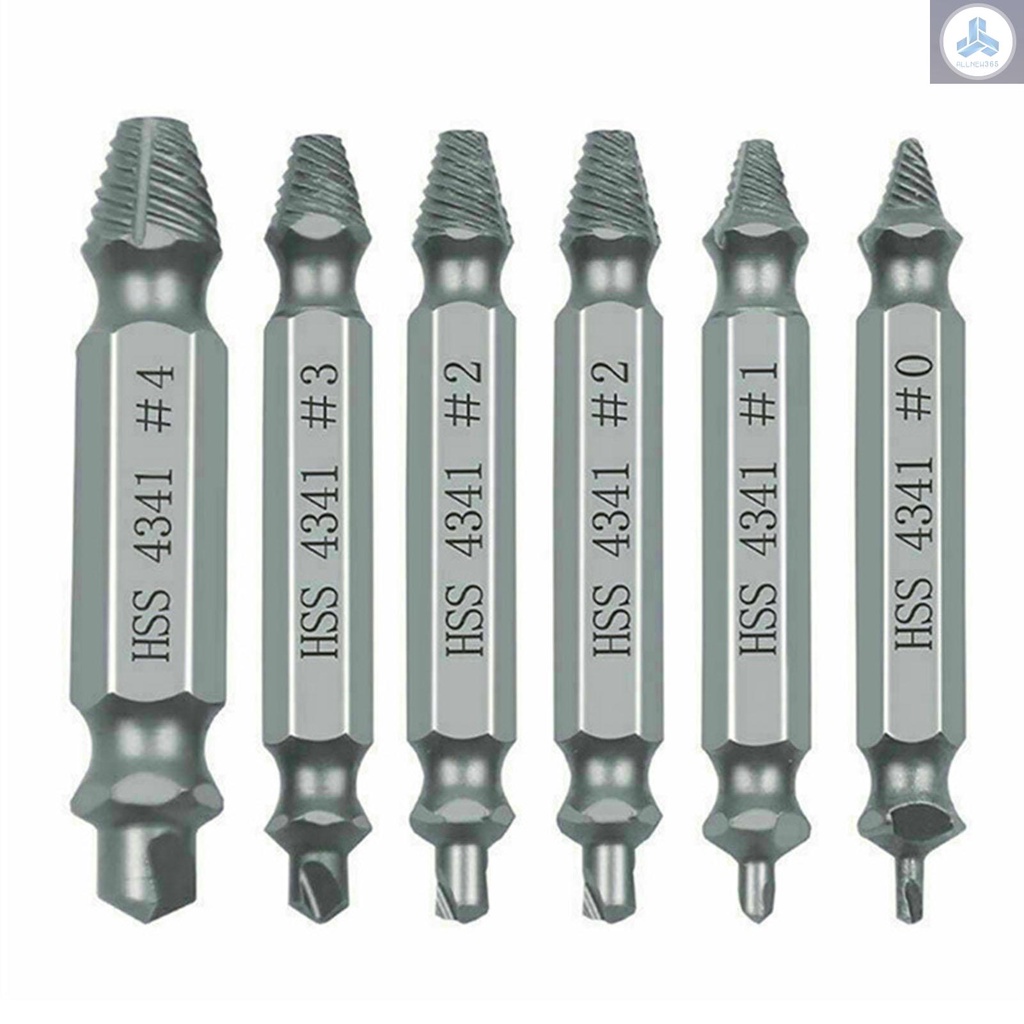 6Pcs Broken Screw Extractors Set Stripped Damaged Screw Remover Tool