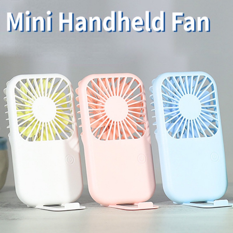 Quạt Làm Mát Để Bàn / Cầm Tay / 3 Tốc Độ Gió Điều Chỉnh Được Kèm Giá Đỡ Điện Thoại Có Thể Sạc Lại Bằ
