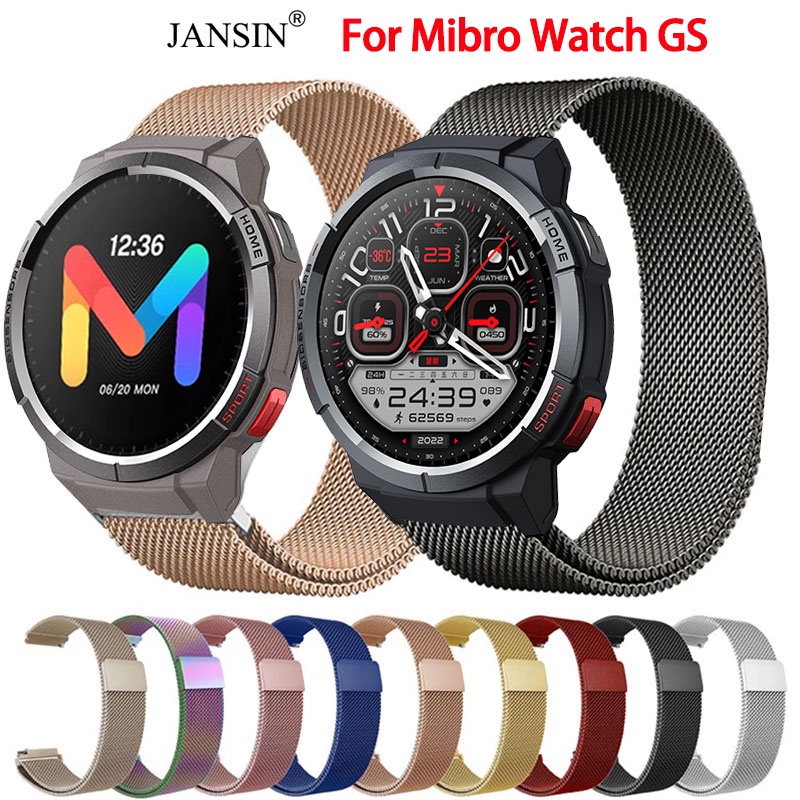 Jansin Dây Đeo Inox Khóa Nam Châm Cho Đồng Hồ Thông Minh Mibro Watch GS