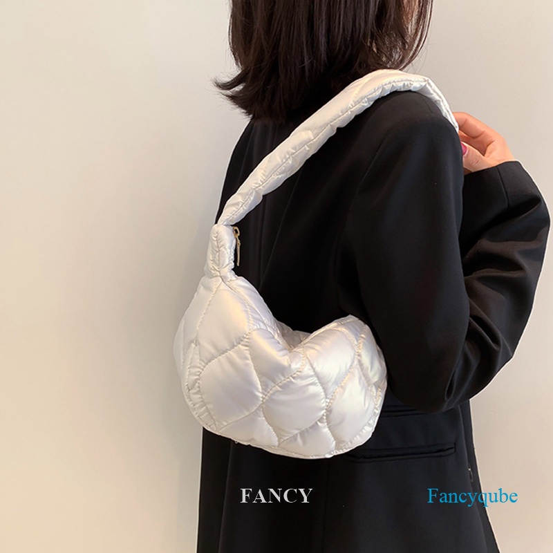 Túi Đeo Chéo Cotton Thêu Họa Tiết Hình Thoi Đơn Giản Thời Trang Thu Đông Dành Cho Nữ