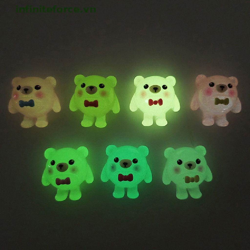 Bộ 5 Tượng Gấu Phát Sáng Trang Trí Tiểu Cảnh