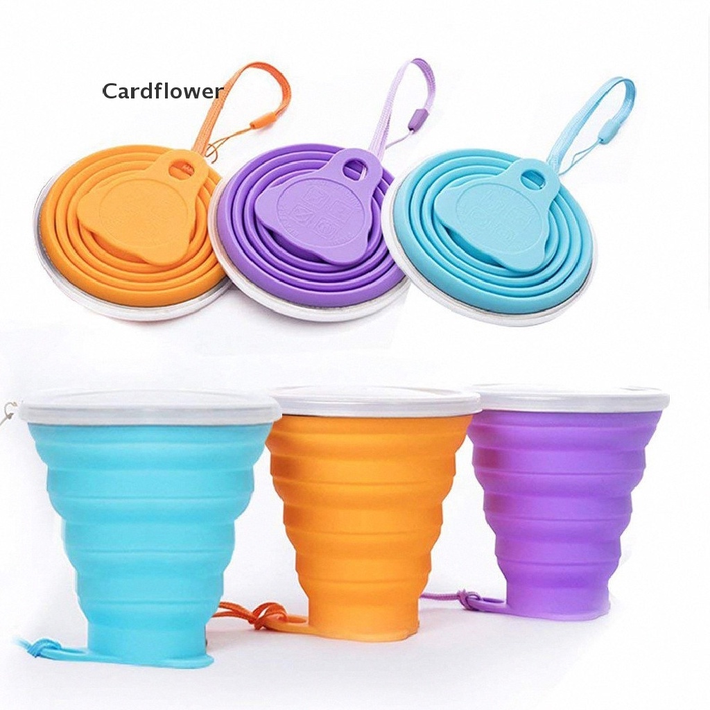 < Cardflower > Cốc Uống Nước Du Lịch Bằng Silicone Không BPA Gấp Lại Được 270ml