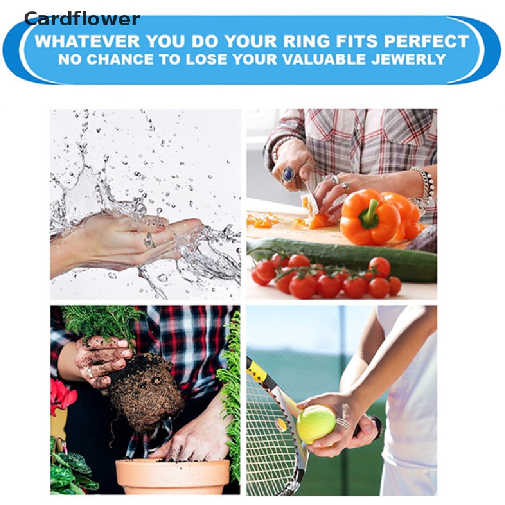 &lt; Cardflower &gt; Bộ 5 Nhẫn Hình Xoắn Ốc Vô Hình Trong Suốt Có Thể Điều Chỉnh Kích Thước