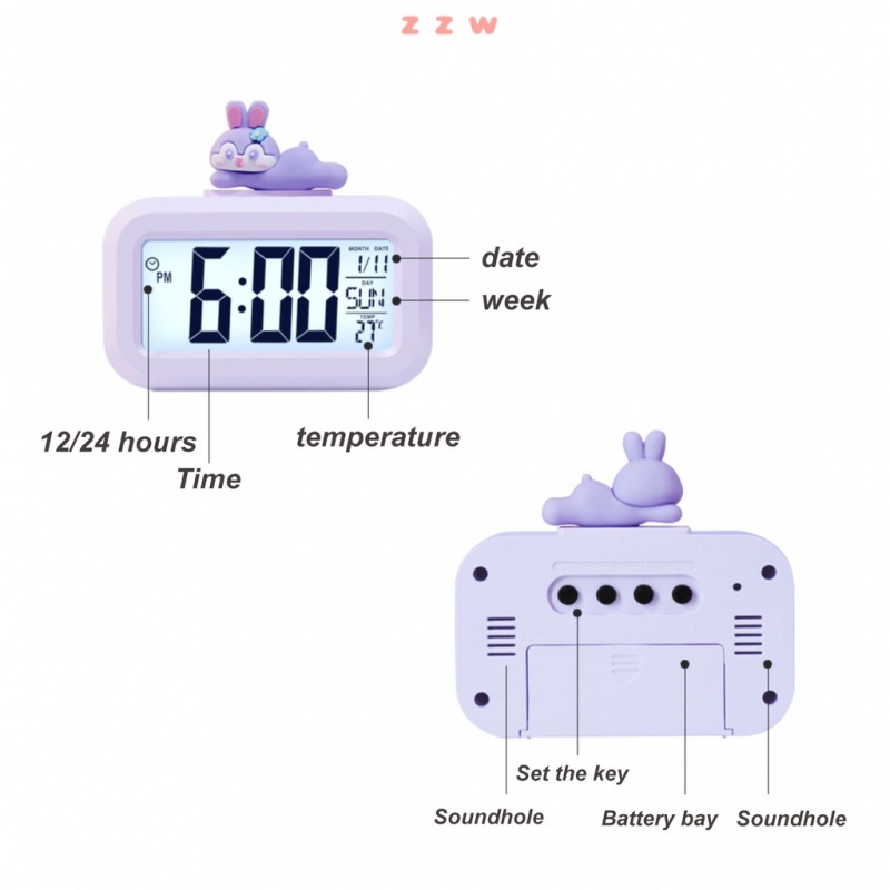 Đồng Hồ Báo Thức Kỹ Thuật Số Đèn LED Đa Năng Hình Chú Heo Dễ Thương Trang Trí Phòng Ngủ