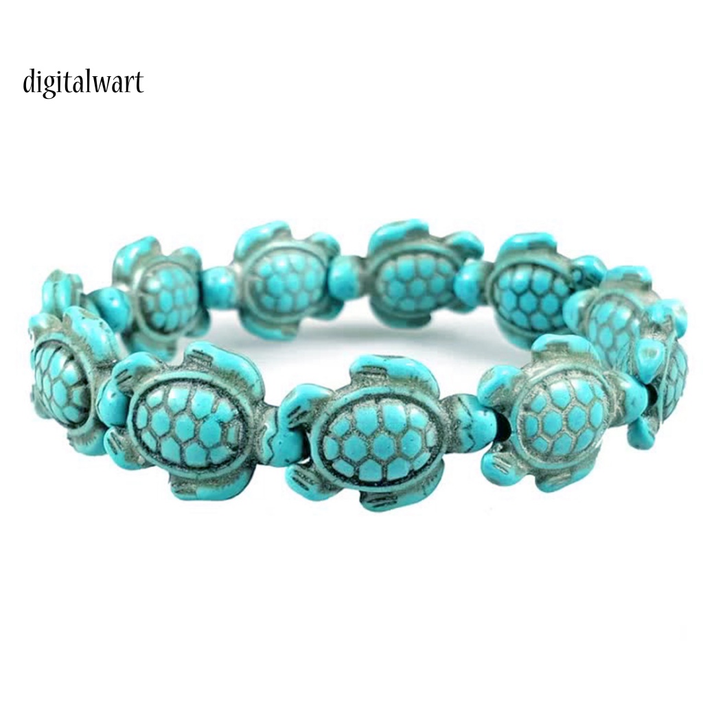 Kỹ Thuật Số| Vòng Tay Unisex Đính Đá Ngọc Lam Giả Hình Động Vật Biển Hawaiian Thân Thiện Với Môi Trường