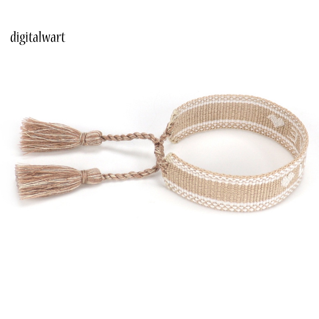 Kỹ Thuật Số| Vòng Đeo Tay Dạng Quấn Thêu Chữ n Phối Dây Tua Rua Tinh Tế Thời Trang Cho Bạn Bè