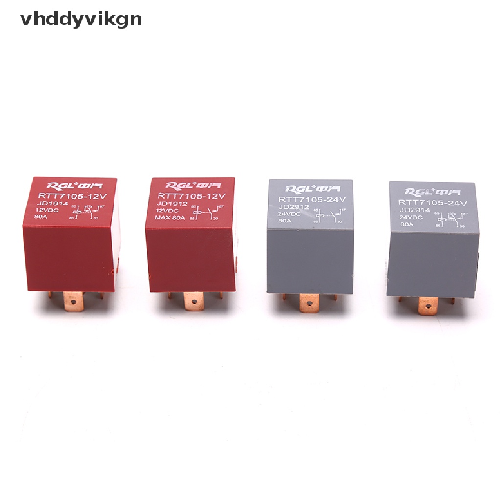 Rơ Le Hạng Nặng VHDD 4 / 5Pin DC 24V 12V 80A Chống Thấm Nước Cho Đèn Pha Xe Hơi