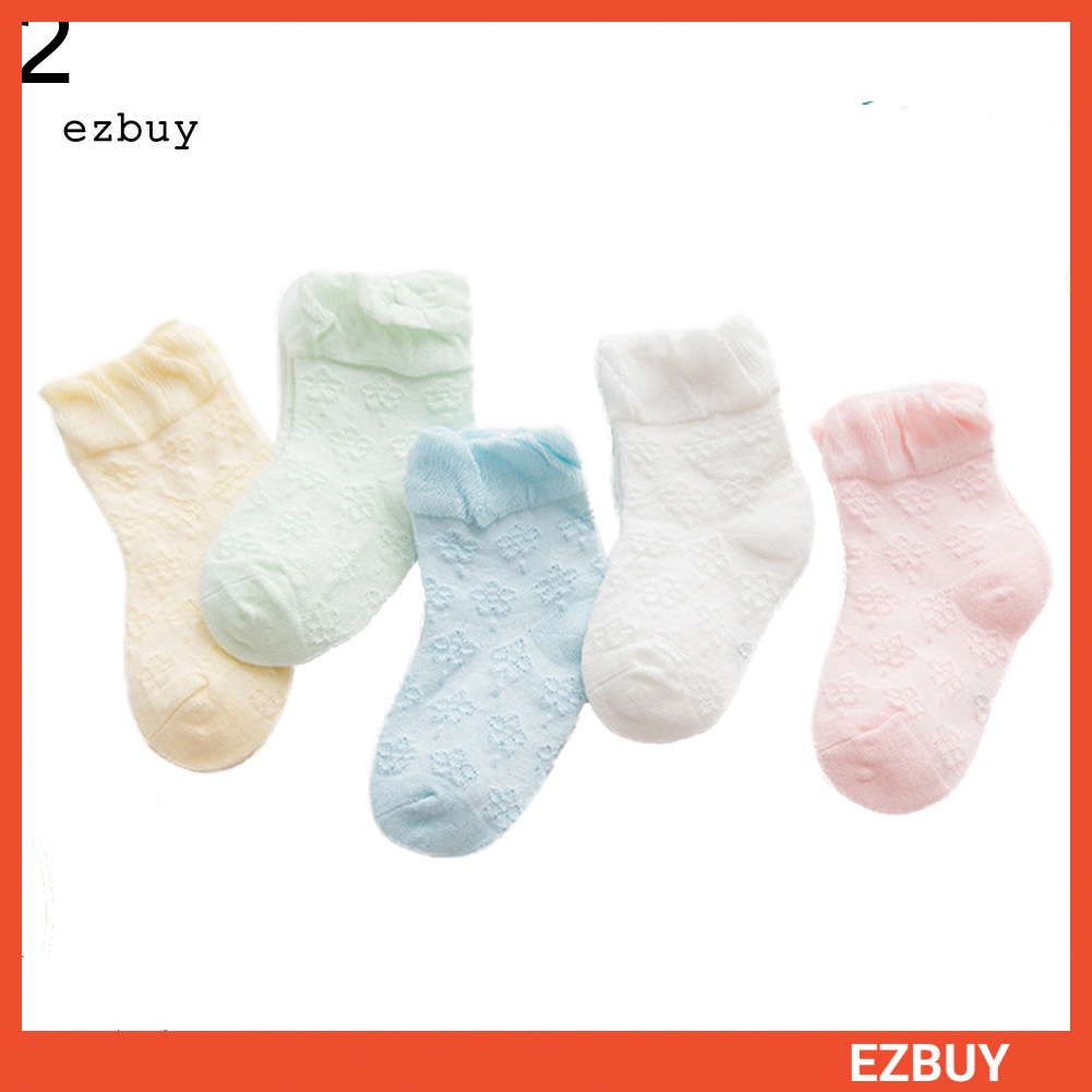 Set 5 Đôi Vớ Cotton Mỏng Màu Sắc Kẹo Ngọt Dành Cho Trẻ Em