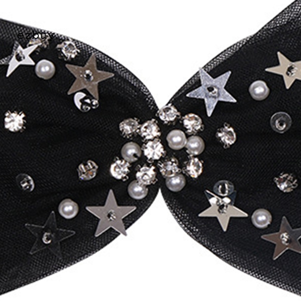 Băng Đô Nơ Lưới Đính Ngọc Trai Nhân Tạo Dễ Thương Dành Cho Bé Gái