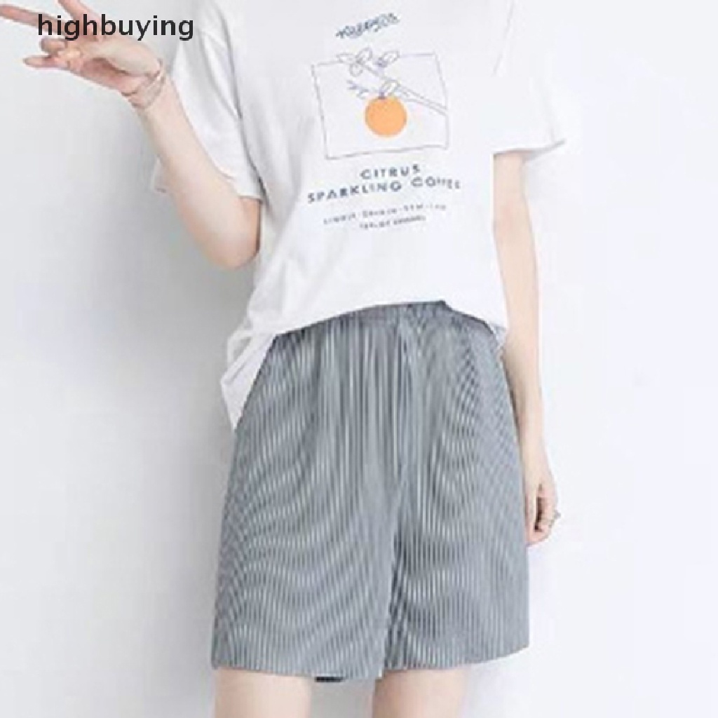 Quần Short Thể Thao Màu Trơn Lưng Cao Dáng Rộng Thời Trang Mùa Hè Cho Nữ