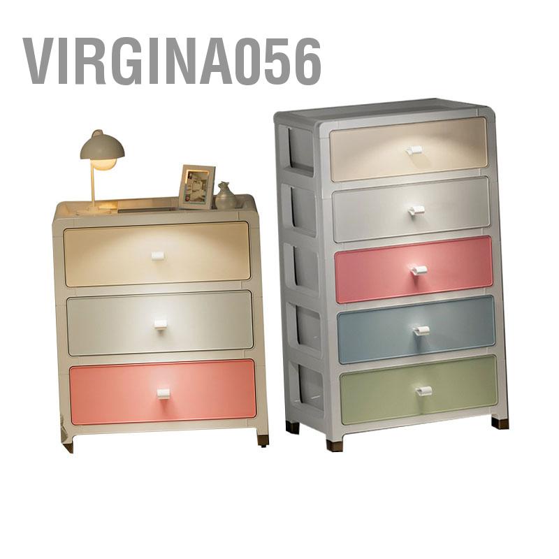 Virgina056 Tủ lưu trữ gia đình PP Macaron Màu dung tích lớn ngăn kéo nhiều lớp cho văn phòng ngủ