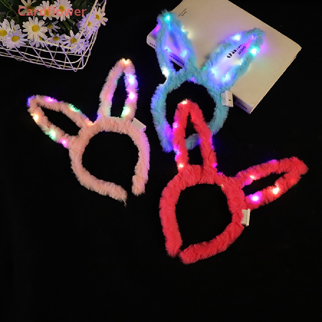 Băng Đô Tai Thỏ Có Đèn LED Phát Sáng 10 Bóng Cho Bé Mới