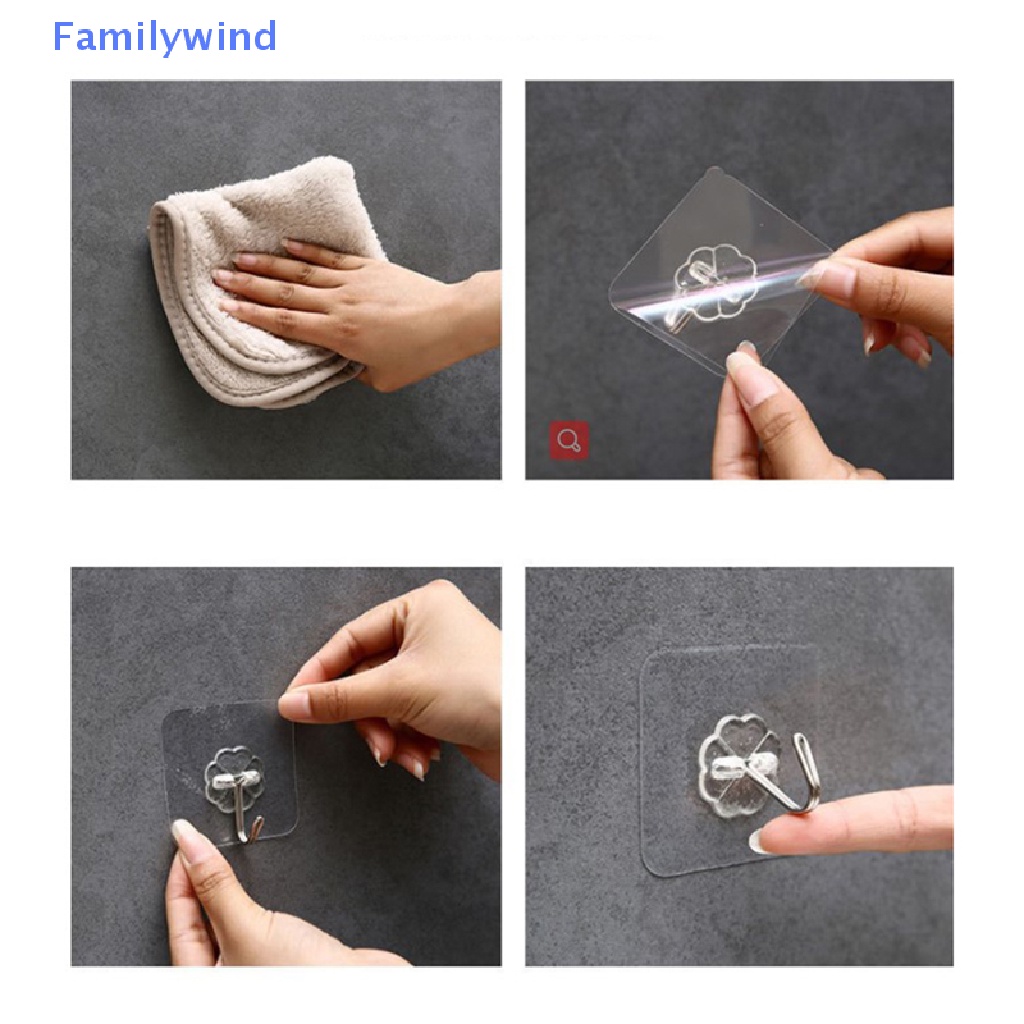 Set 10 Móc Treo Đồ Dán Tường Chịu Tải Nặng 15Kg