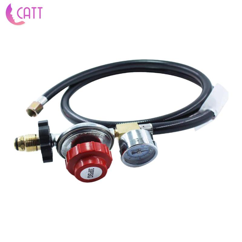 Đồng Hồ Đo Áp Suất Khí Gas Cao Có Thể Điều Chỉnh Kèm Ống Dẫn Khí Nướng BBQ 1