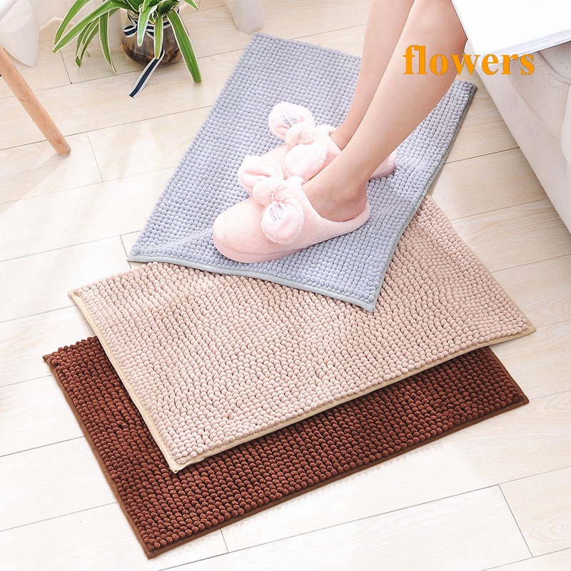 Thảm Chùi Chân Mềm Mại Thấm Hút Tốt Chống Trượt In Họa Tiết Hoa 40X60Cm Dành Cho Phòng Tắm