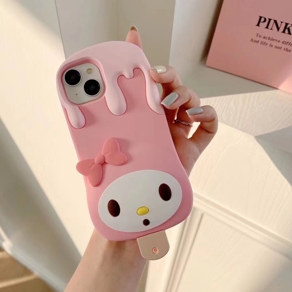 Ốp Điện Thoại Silicon TPU Mềm Hình Que Kem Sanrio 3D Cho iPhone 14 13 12 11 Pro Max XR X / Xs 7 8 Plus