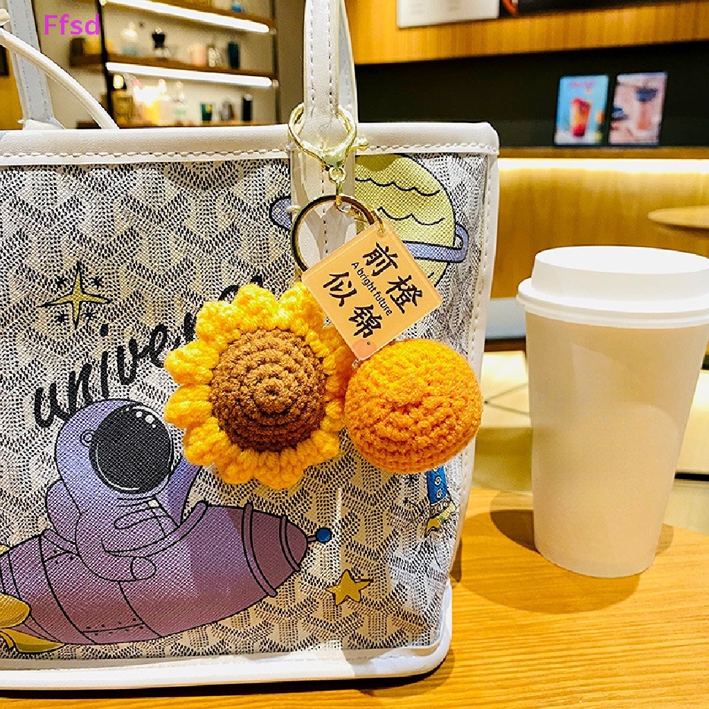 {Ffsd} Móc Khóa Hình Hoa Hướng Dương Móc Lông Xù Sáng Tạo * Bán Chạy