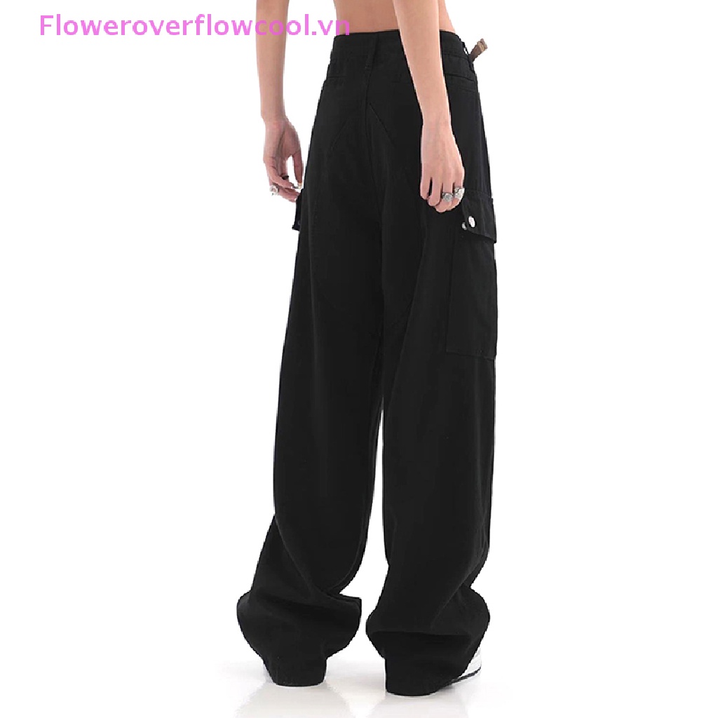 Quần Baggy Hip Hop Lưng Cao Ống Rộng Có Túi Thời Trang Mùa Hè 2023 Cho Nữ