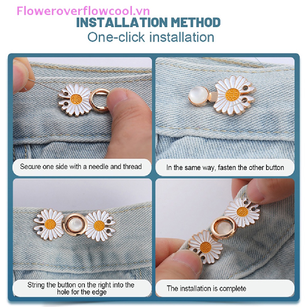 Bộ 5 Khóa Kim Loại Cố Định Quần Váy Jean Điều Chỉnh Được