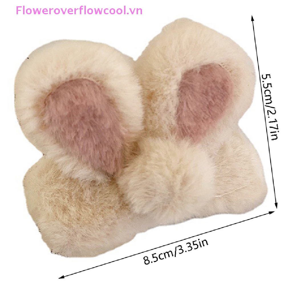 Kẹp Tóc Hình Tai Thỏ Bằng Lông Giả Dễ Thương Dành Cho Bạn Nữ