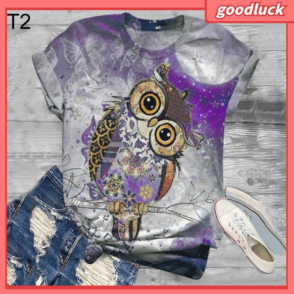 Áo Thun Tay Ngắn Cổ Tròn In Họa Tiết Bò Sữa / Đồng Hồ Hoa Thời Trang Mùa Hè Cho Nữ