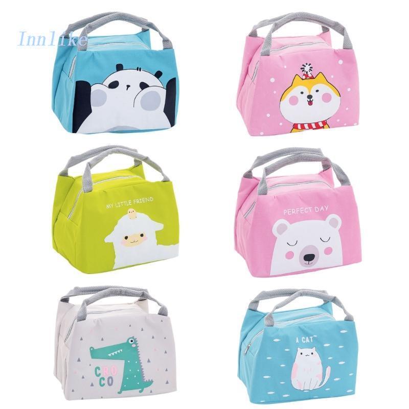 Túi Tote Đựng Hộp Cơm Trưa Giữ Nhiệt Họa Tiết Dễ Thương Giá Đỡ