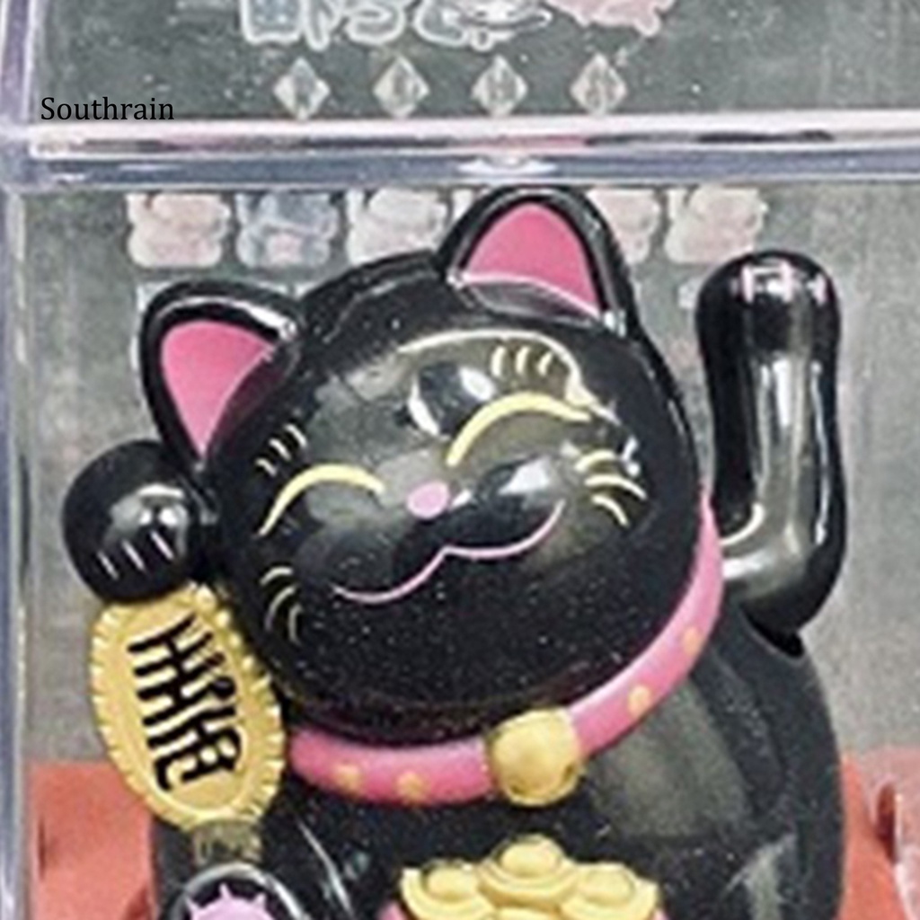 [STN] Tượng Mèo May Mắn Lắc Tay Bằng Nhựa Nhẹ Phong Cách Trung Hoa Để Bàn Trang Trí